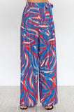 PLEATED PALAZZO "MISSY" PANTS WITH ATTACHED WAIST BELT